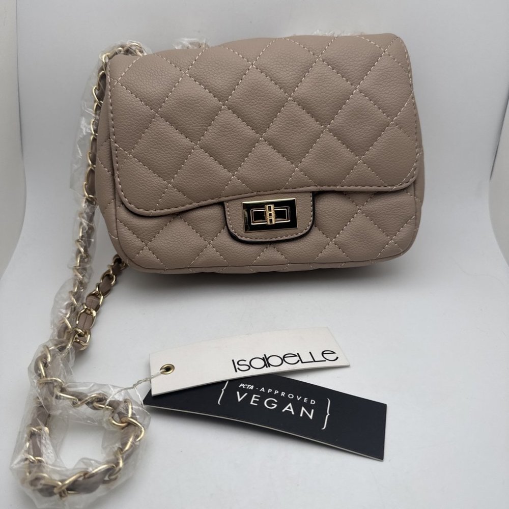 Isabelle Handbag Crossbody Bag Tan Vegan Friendly Adjustable Strap NWT GR40